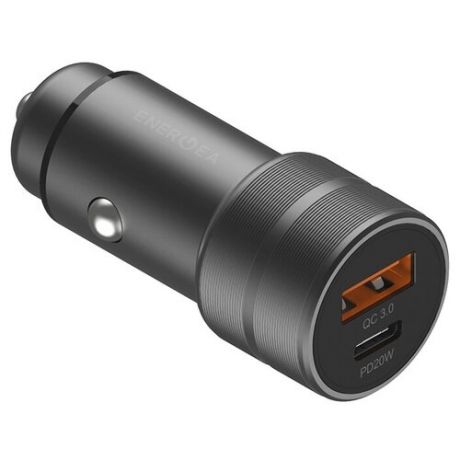 Автомобильное зарядное устройство EnergEA Alu drive PD20+ | USB, Type-C, QC3, 3A, серый