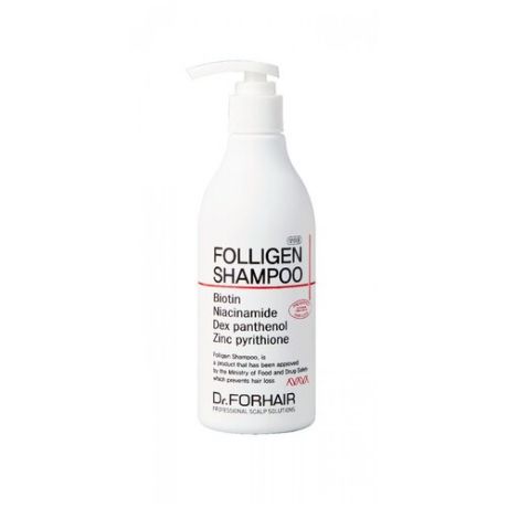 Dr. FORHAIR шампунь Folligen Biotin против всех видов выпадения волос, 500 мл