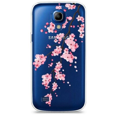 Силиконовый чехол "Розовая цветочная рамка" на Samsung Galaxy S4 mini / Самсунг Галакси С 4 Мини