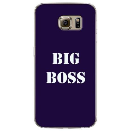 Силиконовый чехол "Big boss на синем" на Samsung Galaxy S6 edge / Самсунг Галакси С 6 Эдж