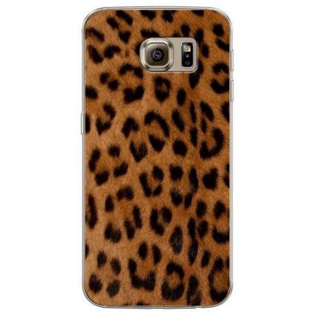 Силиконовый чехол "Мех леопарда" на Samsung Galaxy S6 edge / Самсунг Галакси С 6 Эдж