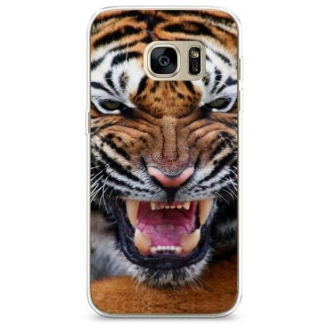 Силиконовый чехол "Тигр" на Samsung Galaxy S7 edge / Самсунг Галакси С 7 Эдж