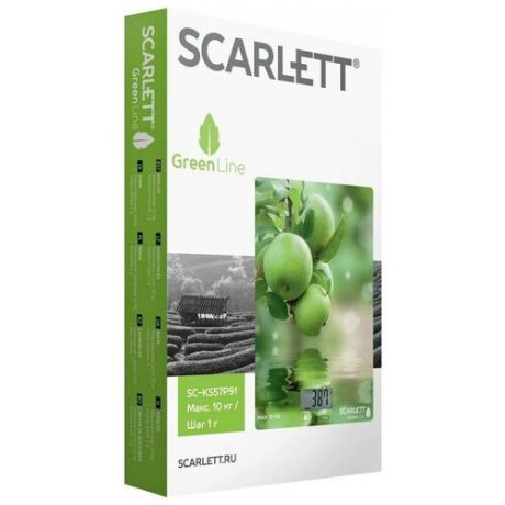 Весы кухонные электронные Scarlett Green Line SC-KS57P91, 10 кг, рисунок