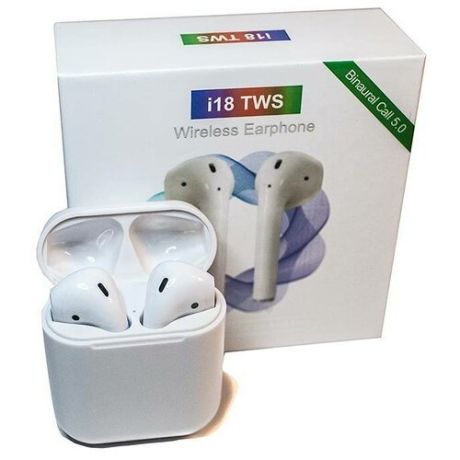 Беспроводные Наушники TWS HEADPHONES SUPER GREAT SOUND I18(белый)