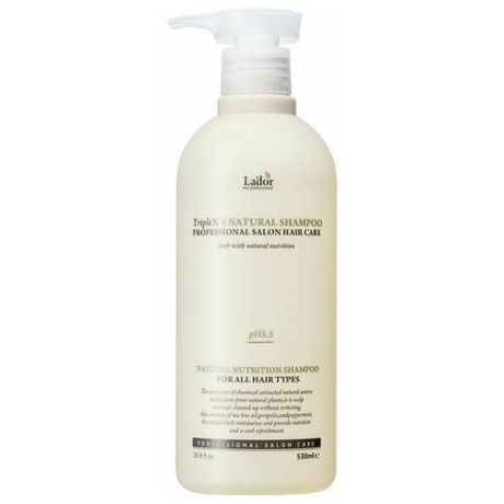 Шампунь для волос Lador безсульфатный с эфирными маслами - Triplex Natural Shampoo, 530 мл