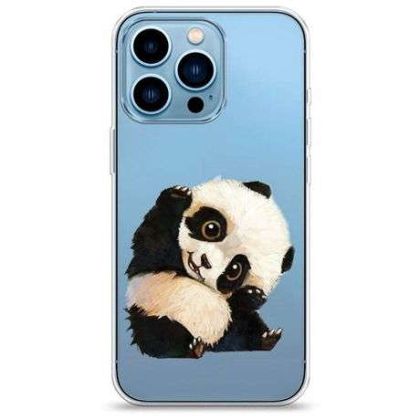 Силиконовый чехол "Большеглазая панда" на Apple iPhone 13 Pro / Айфон 13 Про