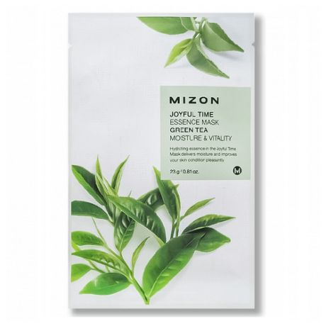 Тканевая маска для лица Mizon с экстрактом зеленого чая - Joyful Time Essence Mask Green Tea