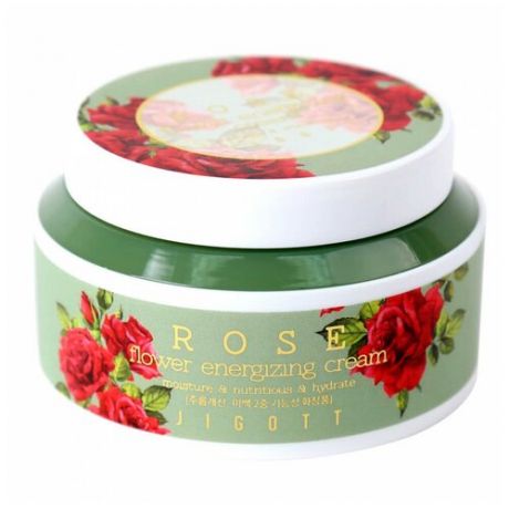 Крем для лица Jigott тонизирующий с экстрактом розы - Rose Flower Energizing Cream, 100 мл