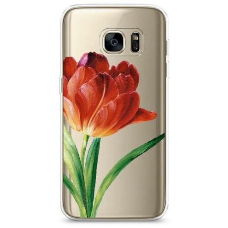 Силиконовый чехол "Чайные розы" на Samsung Galaxy S7 edge / Самсунг Галакси С 7 Эдж
