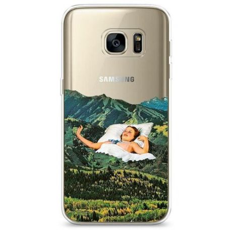 Силиконовый чехол "Скалолаз в космосе" на Samsung Galaxy S7 edge / Самсунг Галакси С 7 Эдж