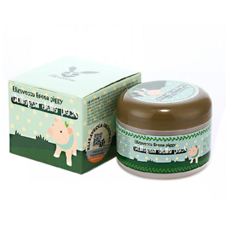 Маска для лица желейная с коллагеном Elizavecca лифтинг Green Piggy Collagen Jella Pack