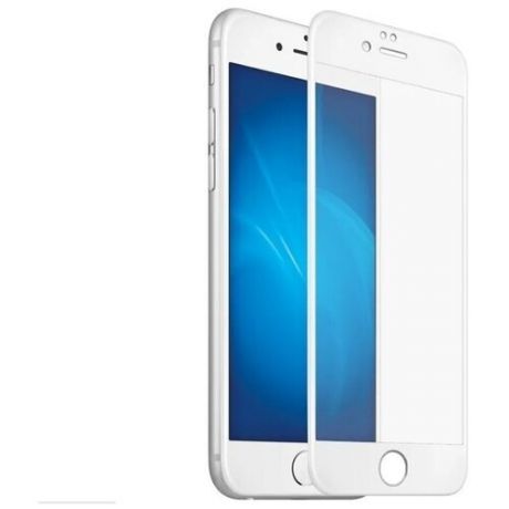 Защитное стекло для iPhone 7 / iPhone 8 / iPhone 6/6s закруглённые края, полная проклейка. Белая рамка