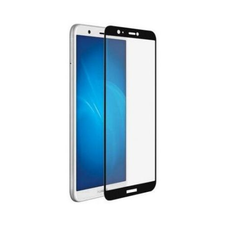 DF Закаленное стекло с цветной рамкой (fullscreen) для Huawei P Smart DF hwColor-37 (black)