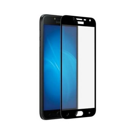 DF Закаленное стекло с цветной рамкой (fullscreen + fullglue) для Samsung Galaxy J4 (2018) DF sColor-42 (black)