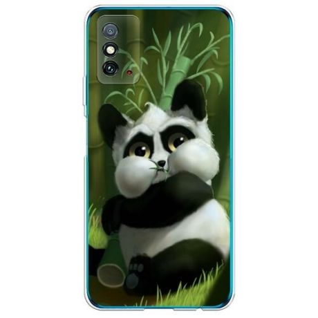 Силиконовый чехол "Панда и бамбук" на Honor X10 Max / Хонор X10 Макс