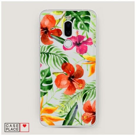Силиконовый чехол "Яркие тропические цветы" на Meizu X8 / Мейзу Х8