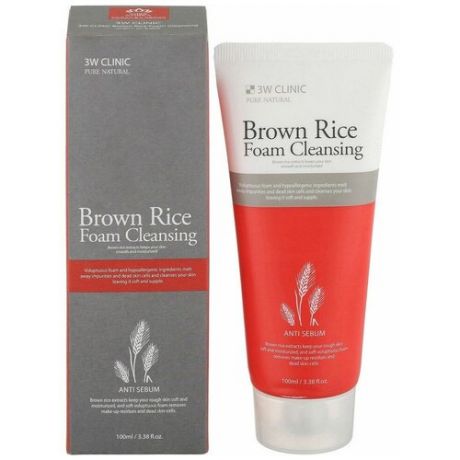 Пенка для умывания 3W CLINIC очищающая с коричневым рисом - Foam Cleansing [Brown Rice] 100 мл