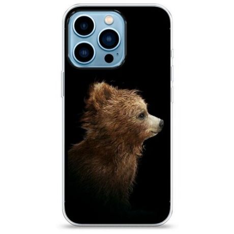 Силиконовый чехол "Медведь с шариком" на Apple iPhone 13 Pro / Айфон 13 Про