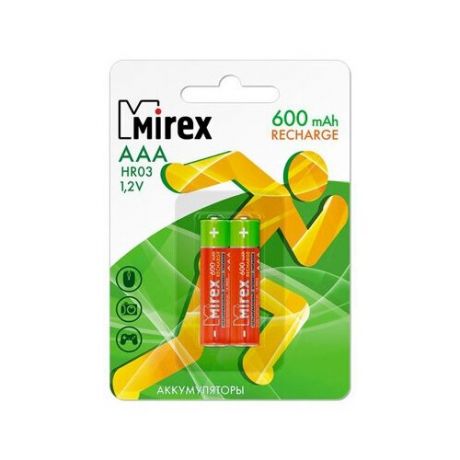 Аккумулятор Ni-MH Mirex HR03 / AAA 1000mAh 1,2V 2 шт (2/20/100), блистер