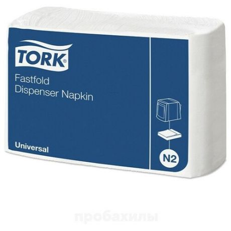 Tork Universal(N2), Салфетки бумажные диспенсерные, 1 слой, 24 х 30 см, белые, 300 шт