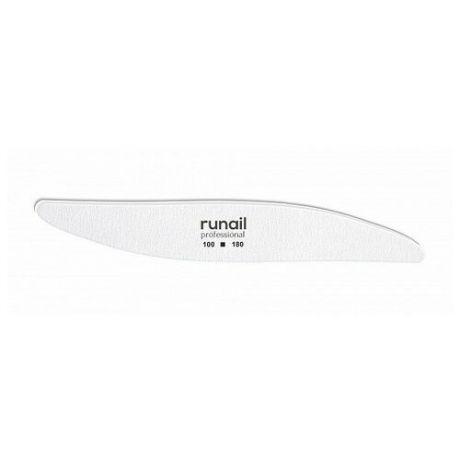 RUNAIL RuNail, пилка для искусственных ногтей (белая, лепесток, 100/180)