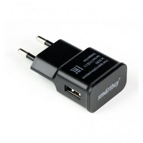Сетевое ЗУ Smartbuy, черное, 5В/2.1A, Super Charge, Classic 1 USB