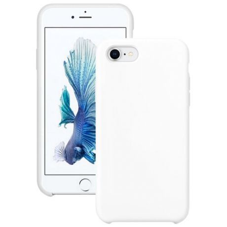 Силиконовый чехол для Apple iPhone 7 и iPhone 8 / Защитный чехол для мобильного телефона Эпл Айфон 7 и Айфон 8 с покрытием Софт Тач / Защитный силикон кейс для смартфона / Премиум покрытие Soft touch (Белый)