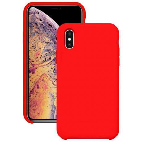 Силиконовый чехол для Apple iPhone X и iPhone XS / Защитный чехол для мобильного телефона Эпл Айфон Икс и Айфон Икс Эc с покрытием Софт Тач / Защитный силикон кейс для смартфона / Премиум покрытие Soft touch (Красный)