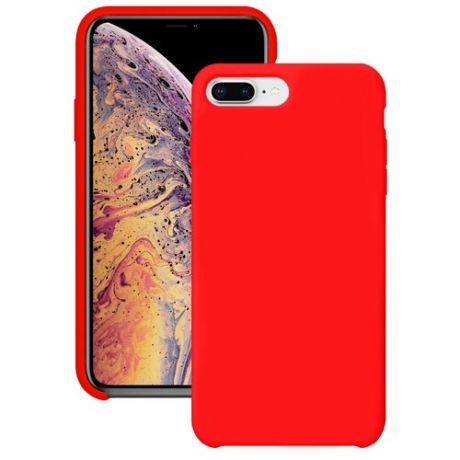 Силиконовый чехол для Apple iPhone 7 Plus и iPhone 8 Plus / Защитный чехол для мобильного телефона Эпл Айфон 7 плюс и Айфон 8 плюс с покрытием Софт Тач / Защитный силикон кейс для смартфона / Премиум покрытие Soft touch (Красный)