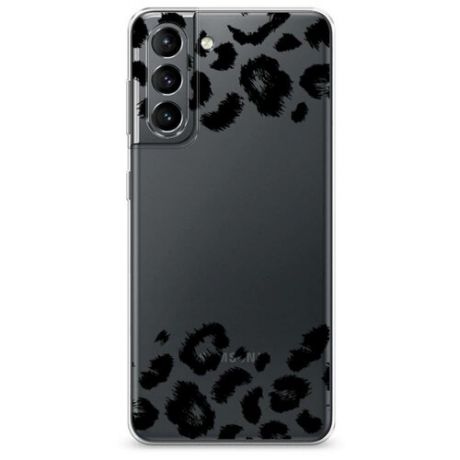 Силиконовый чехол "Окрас леопарда рамка черная" на Samsung Galaxy S21 / Самсунг Галакси S21