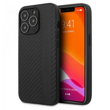 Чехол CG Mobile AMG PU Carbon effect Grey stripe Hard для iPhone 13 Pro, цвет Черный (AMHCP13LBLSCA)