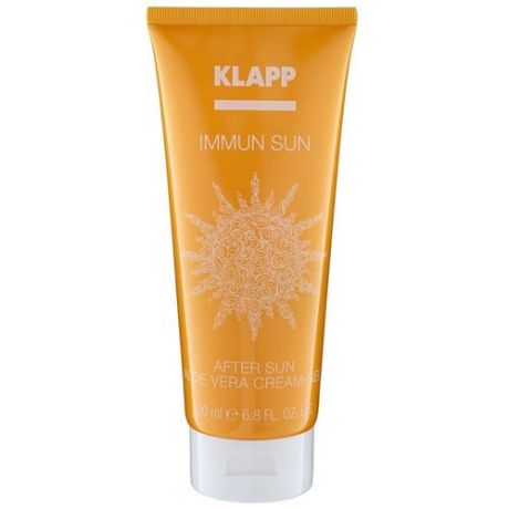 Успокаивающий крем после загара с алое вера Klapp Immun Sun After Sun Aloe Vera Cream 200 мл