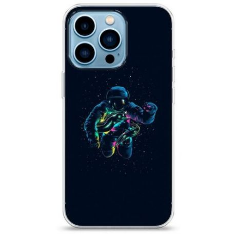 Силиконовый чехол "Синий космос" на Apple iPhone 13 Pro / Айфон 13 Про