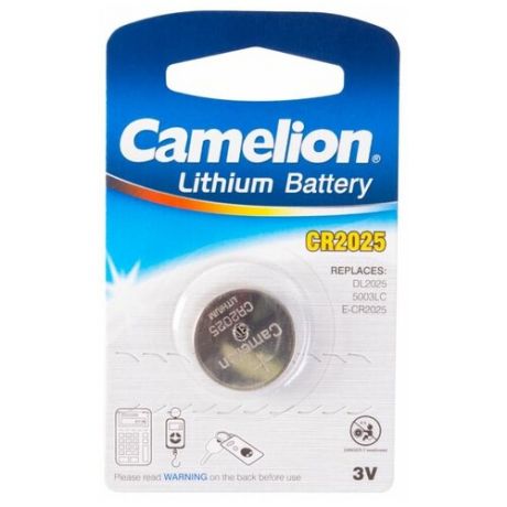 Батарейка лит. диск. спец. 3В 1шт CR2025-BP1 Lithium Camelion 7762