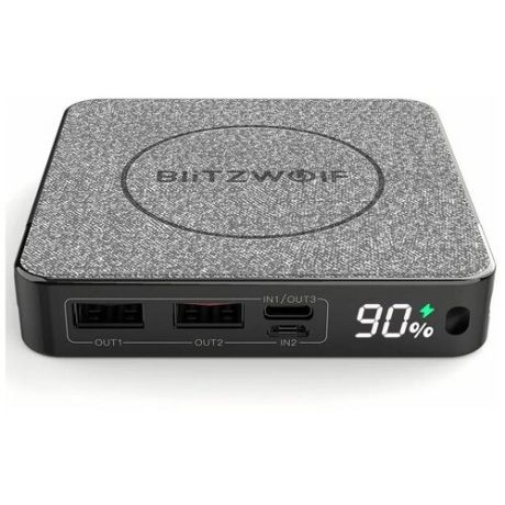 Внешний аккумулятор BlitzWolf BW-P13 10000mAh/37Wh PD18W Power Bank + 15W Wireless Charger Black