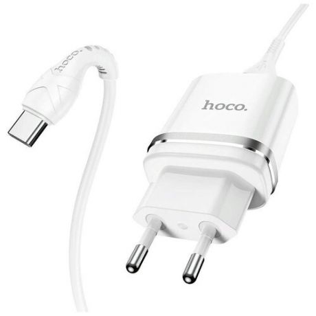 Адаптер питания Hoco N1 Ardent single port charger с кабелем Type-C (USB: 5V max 2.4A) Белый