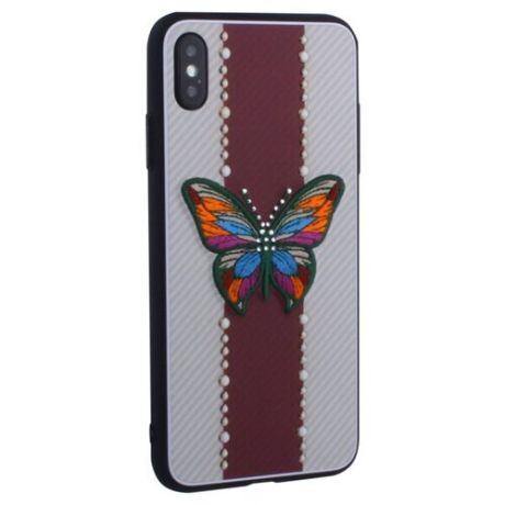 Чехол для iPhone XS Max (6.5") TOTU Butterfly Love Series -019 Бабочка Red