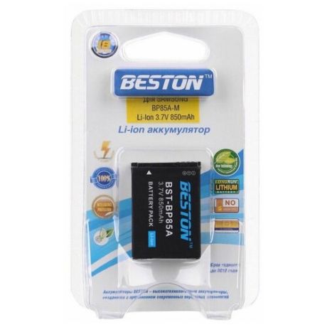 Аккумулятор BESTON для фотоаппаратов SAMSUNG BST-BP85A-M, 3.7 В, 850 мАч