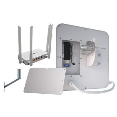 Комплект усиления интернета с модемом Е3372 роутером и антенной РЭМО с гермобоксом до 15dBi