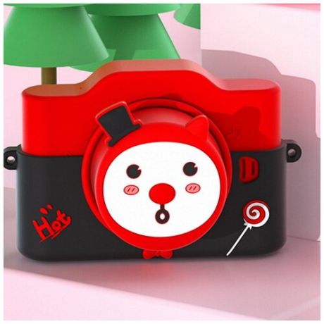 Портативная цифровая детская фотокамера TEKCAM T200, паровозик, красно-черный