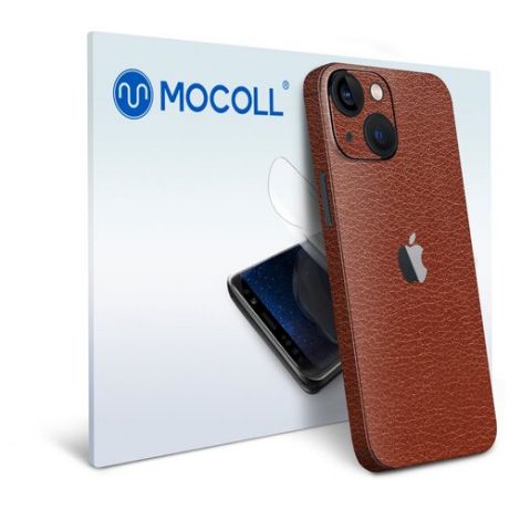 Гидрогелевая защитная пленка MOCOLL для задней панели Apple iPhone 13 Кожа Коричневая