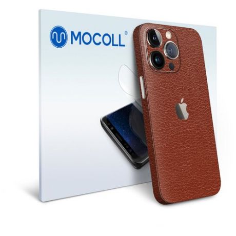Гидрогелевая защитная пленка MOCOLL для задней панели Apple iPhone 13 Pro Кожа Коричневая