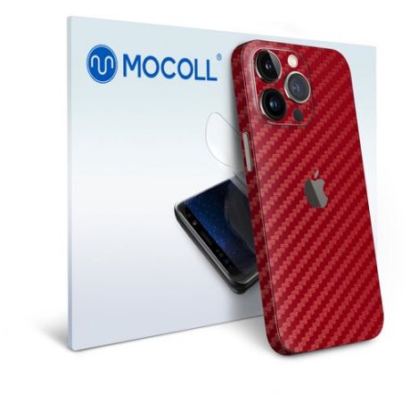 Гидрогелевая защитная пленка MOCOLL для задней панели Apple iPhone 13 Pro Max Карбон Красный