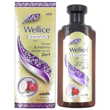 Wellice, Шампунь Onion & Vitamins, Защита цвета и Блеск с Луком, 400 мл