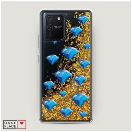 Чехол Жидкий с блестками Samsung Galaxy S10 Lite Дождь из алмазов