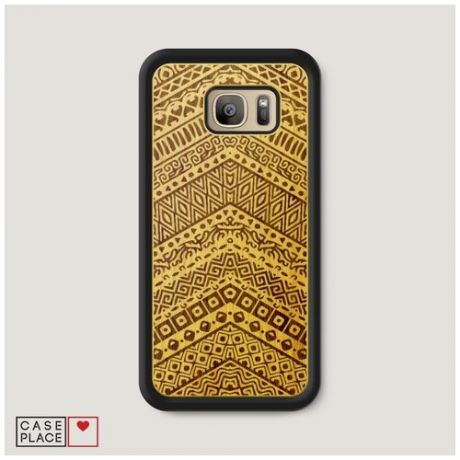 Чехол Деревянный Samsung Galaxy S7 Узорчатый фон графика 21