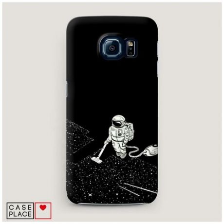Чехол Пластиковый Samsung Galaxy S6 Космонавт с пылесосом