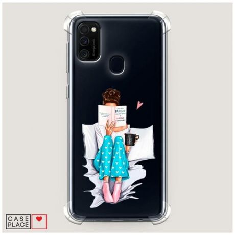 Чехол силиконовый Противоударный Samsung Galaxy M21 Кофе в постель