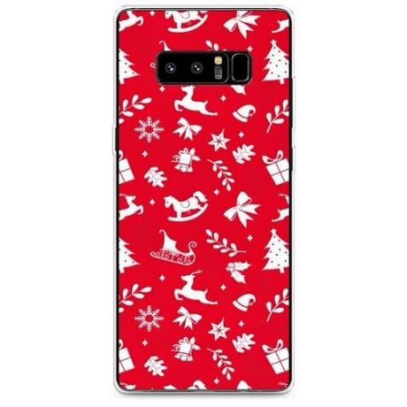 Силиконовый чехол "Красный новогодний фон" на Samsung Galaxy Note 8 / Самсунг Галакси Нот 8