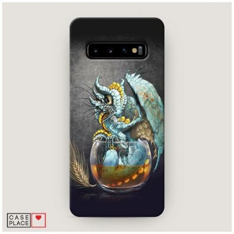 Чехол Пластиковый Samsung Galaxy S10 Алкоголь и дракон 6